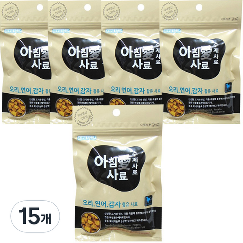 아침애사료 전연령용 수제사료 소프트사료 5p, 200g, 15개
