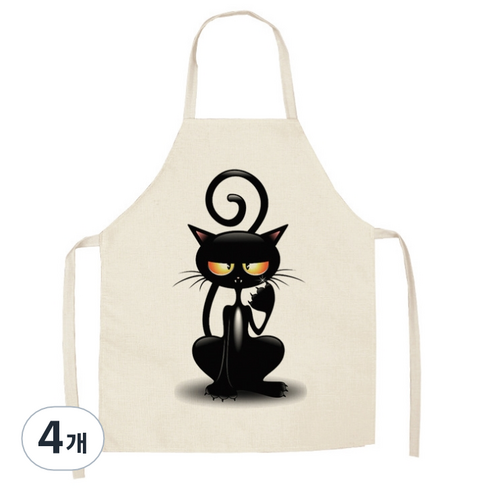 에이홉 냐옹 일러스트 앞치마 47 x 38 cm, IT-11, 4개