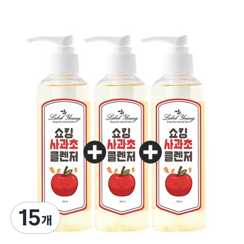 라벨영 쇼킹사과초 클렌저, 15개, 200ml