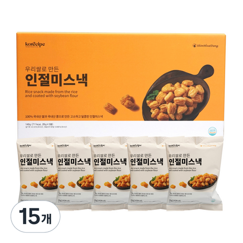 신화당 우리쌀로 만든 인절미 스낵, 140g, 3개