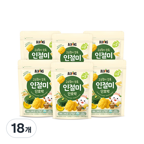 엘빈즈 고소함이 쏘옥 인절미과자, 단호박, 18개, 30g