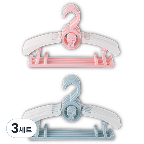 잇곰 미끄럼방지 아동용 옷걸이 2종 x 5p 세트, 핑크, 블루, 3세트