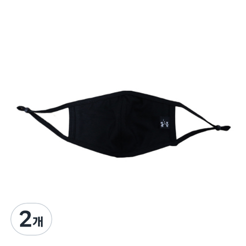 들꽃잠 아동용 인견 다이마루 필터 입체마스크 블랙, 1개입, 2개