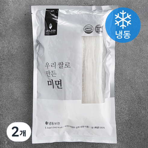 네니아 우리 쌀로 만든 미면 2mm (냉동), 1kg, 2개