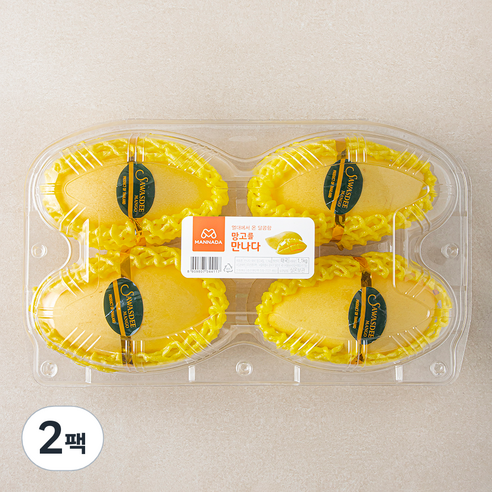 만나다 태국산 망고 4개입, 1.1kg, 2팩