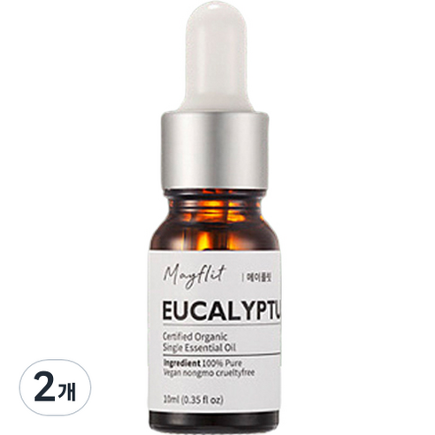 메이플릿 유기농 비건 아로마 에센셜 오일 유칼립투스, 10ml, 2개
