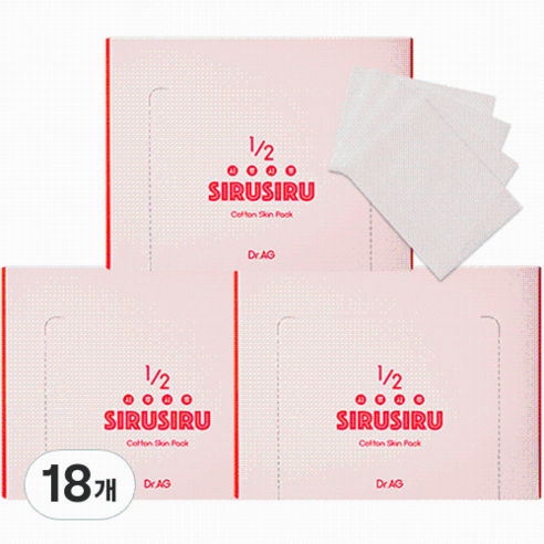 닥터에이지 1/2 시루시루 코튼 스킨팩 화장솜, 120매입, 18개