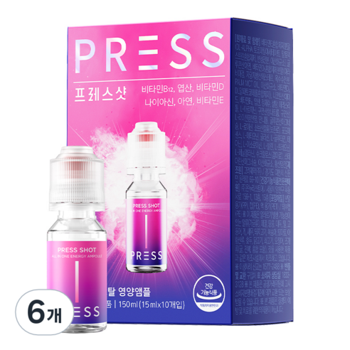 프레스샷 올인원 토탈 영양 앰플 10p, 150ml, 6개