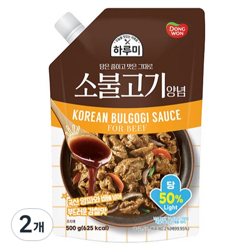 동원 하루미 소불고기 양념, 500g, 2개