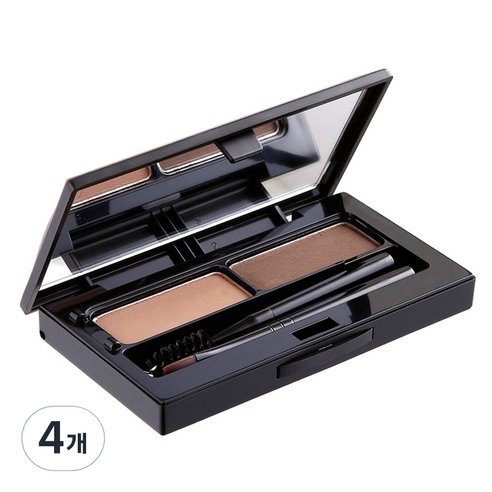 비디보브 메가 브로우 팩트 5.5g, 1호 라이트 브라운 + 미디움 브라운, 4개