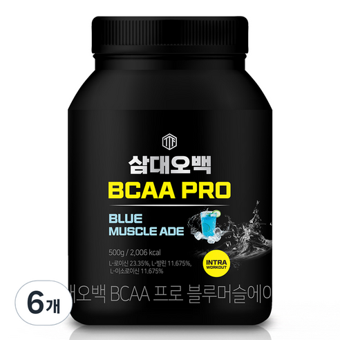 삼대오백 BCAA 프로 헬스보충제 블루머슬에이드, 33회분, 15g, 6개