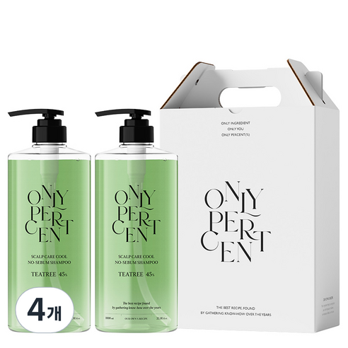 온리퍼센트 티트리 45 샴푸 1000ml, 4개