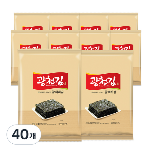 광천김 참 재래김, 25g, 40개