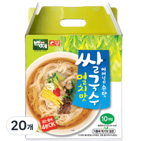 백제 멸치맛 쌀국수, 92g, 20개