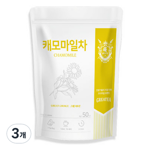 Greatea 캐모마일차, 1g, 50개입, 3개