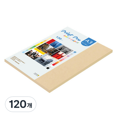 종이문화 프린트프로 얇은 칼라복사지 No 3 베이지, 120개, A3