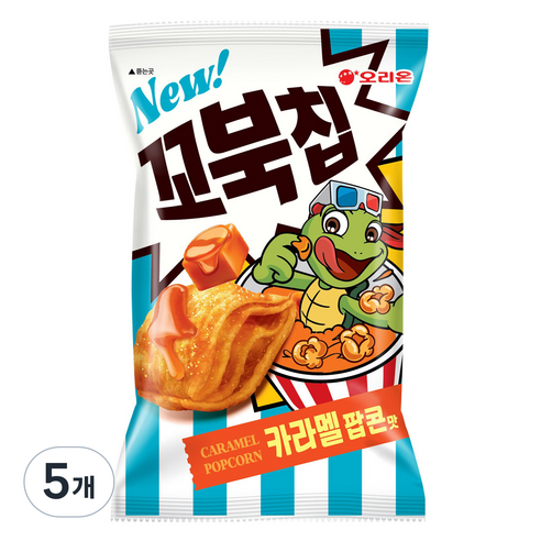 오리온 꼬북칩 카라멜팝콘, 72g, 5개