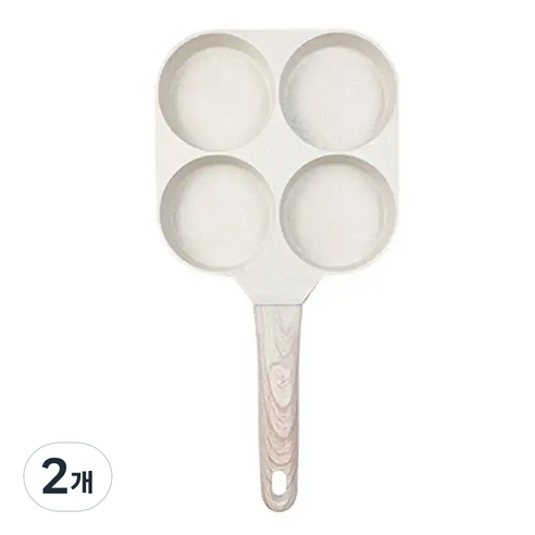 HAKOYA 인덕션 논스틱 다용도 마블 프라이팬 4구 HA-XY101, 베이지, 2개, 18.5cm