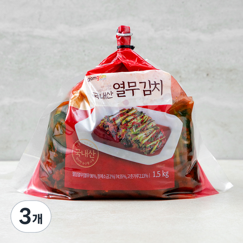 곰곰 국내산 열무 김치, 1.5kg, 3개
