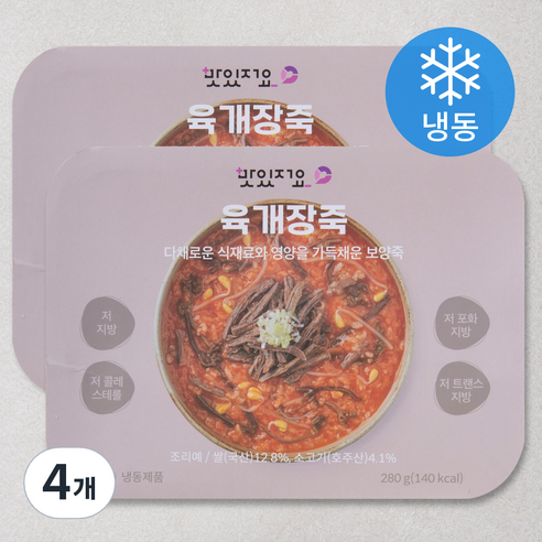 맛있저요 육개장죽 (냉동), 280g, 4개