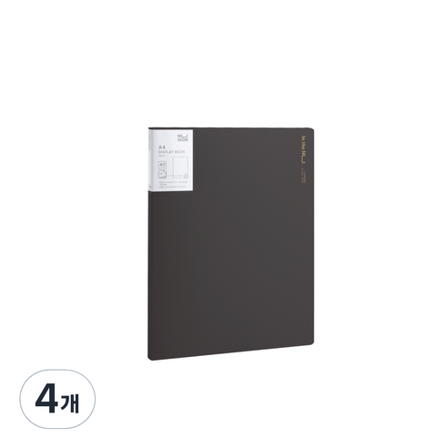 누사인 파스텔 모던 클리어 파일 40매, 4개, 다크그레이