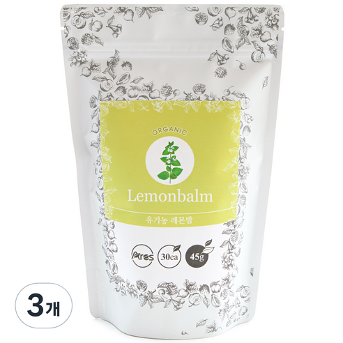 아레스 유기농 레몬밤 허브차, 1.5g, 30개입, 3개