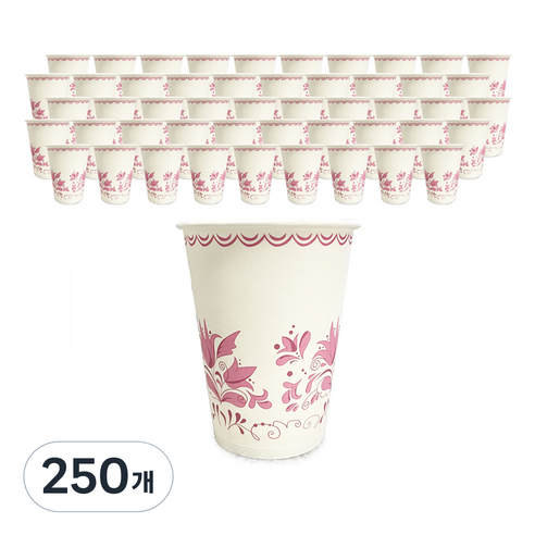 대한 유러피안 플라워 일반종이컵 240ml, 250개, 1세트