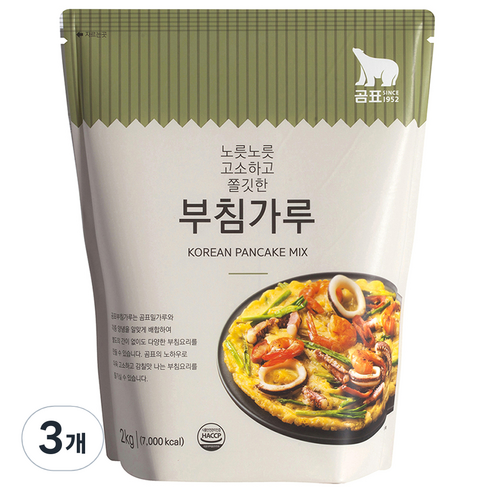 곰표 부침가루, 2kg, 3개