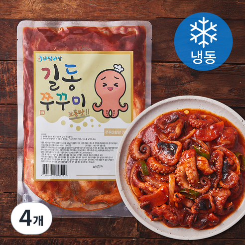 바담바담 길동쭈꾸미 볶음 보통맛 (냉동), 4개, 500g