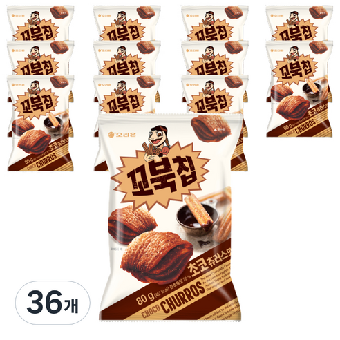 오리온 꼬북칩 초코츄러스 맛, 80g, 36개