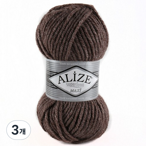 alize yarna 슈퍼라나 맥시 뜨개실, 240 코코아, 3개