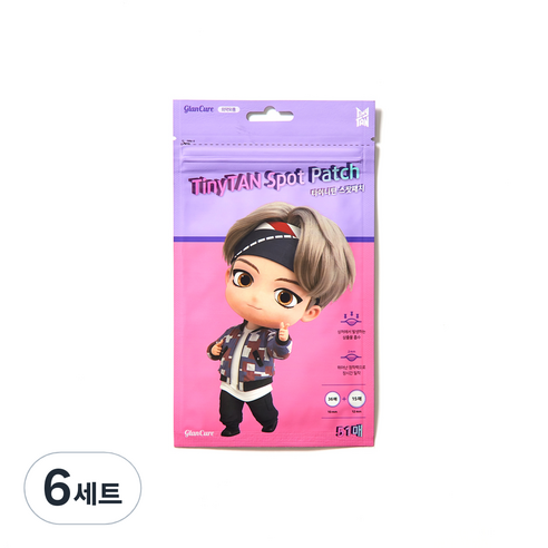 타이니탄 스팟패치 뷔 10mm x 36p + 12mm x 15p 세트, 6세트