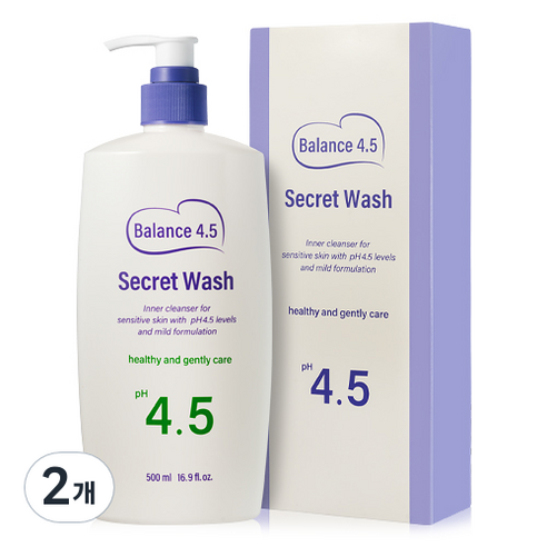 터치미 밸런스 4.5 시크릿워시 여성청결제 대용량, 500ml, 2개