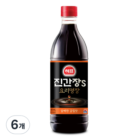 해표 진간장S, 930ml, 6개
