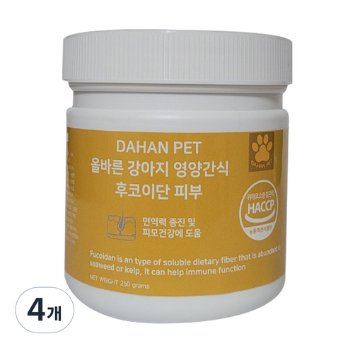다한 강아지 후코이단 영양제, 피부/피모, 4개