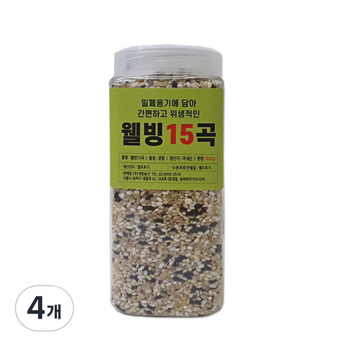 대한농산 통에담은 웰빙15곡, 800g, 4개