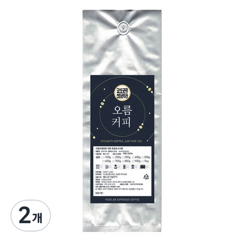 오름커피 코스타리카 SHB 산타라우라 분쇄 커피, 프렌치프레소, 200g, 2개