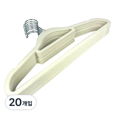 SNF 가정용 옷걸이 38cm, 04 오프 화이트, 20개입