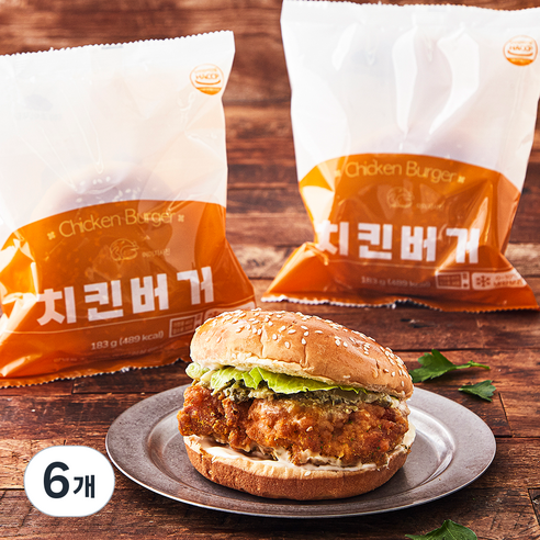 치킨버거, 183g, 6개