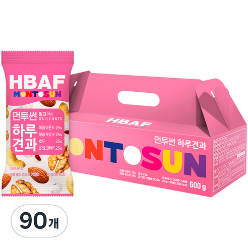 HBAF 바프 먼투썬 하루견과 핑크, 600g, 3개