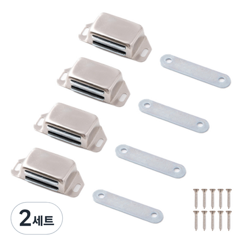 철물대장 스텐 자석 파워 빠찌링 4p 세트 헤어라인, 2세트