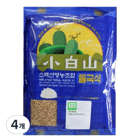 소백산영농조합 유기농 통밀쌀, 500g, 4개