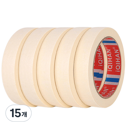 디파워샵 단색 종이 마스킹 테이프 20mm x 20m, 아이보리, 15개