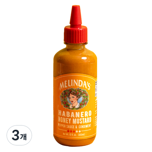 멜린다 멜린다 하바네로 허니머스타드 소스, 3개, 335ml