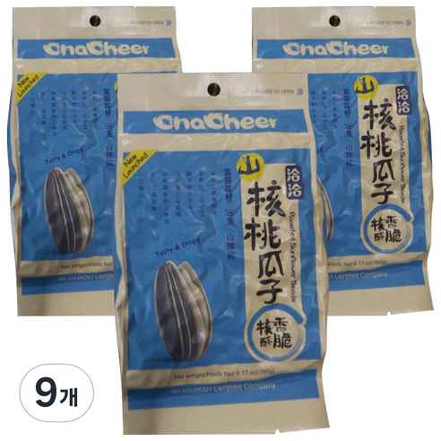 챠챠 해바라기씨 피칸맛, 260g, 9개