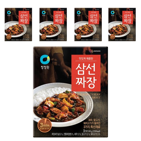 청정원 삼선짜장, 180g, 5개