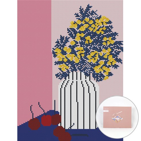 아트조이 DIY 보석십자수 세트 캔버스형 30 x 40 cm, 미모사 체리, 1세트