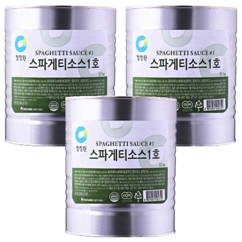 청정원 스파게티소스 1호, 3.1kg, 3개