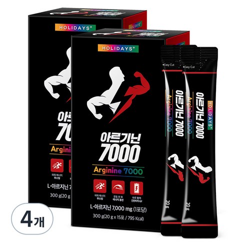 홀리데이즈 아르기닌 7000 15포, 300g, 4개
