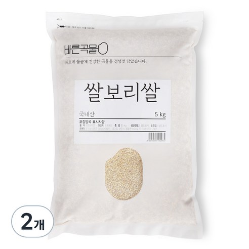 바른곡물 국산 쌀보리쌀, 5kg, 2개